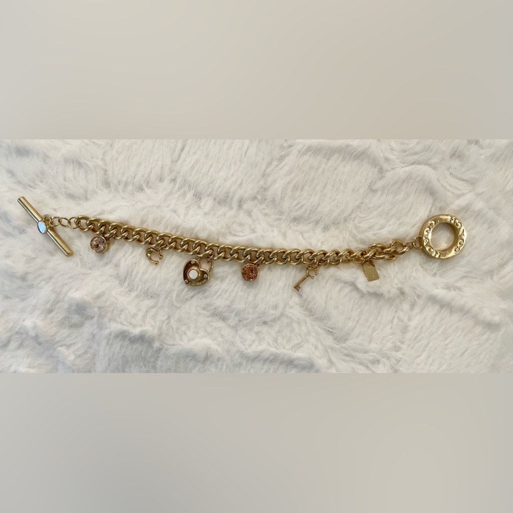 Coach chain dangle gold bracelet - Picture 2 of 4